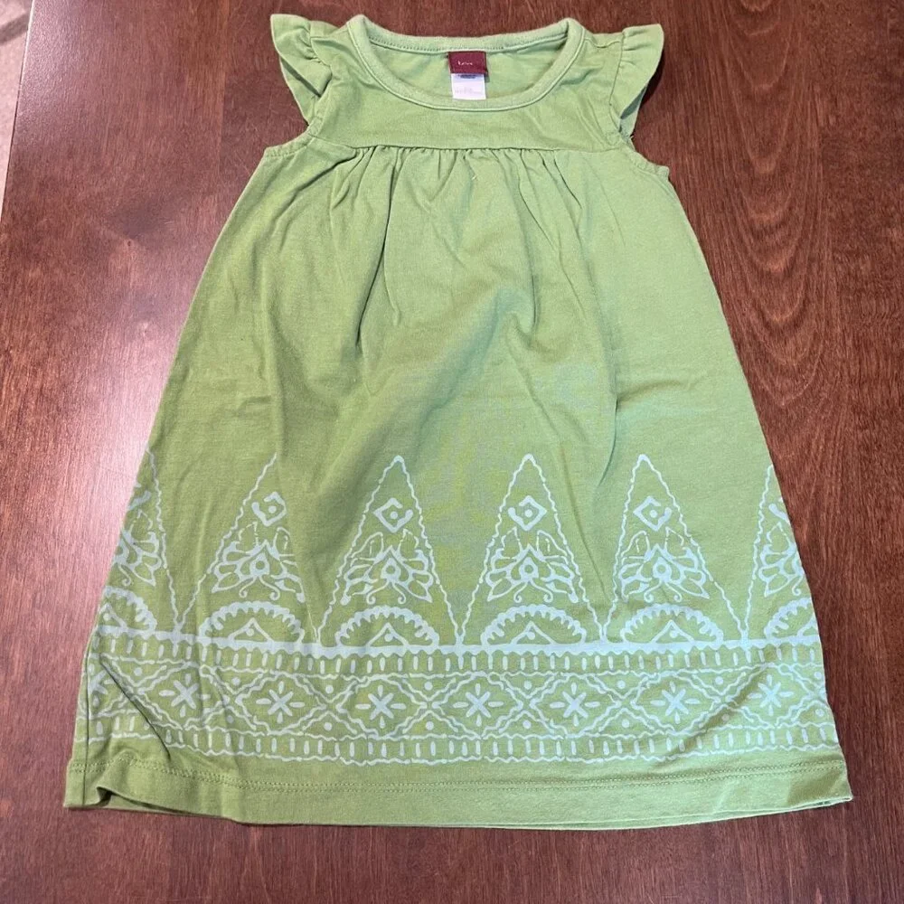 Tea Collection Knit Dress Baby Girl Size 12-18 Months 100% Cotton Flutter Sleeve